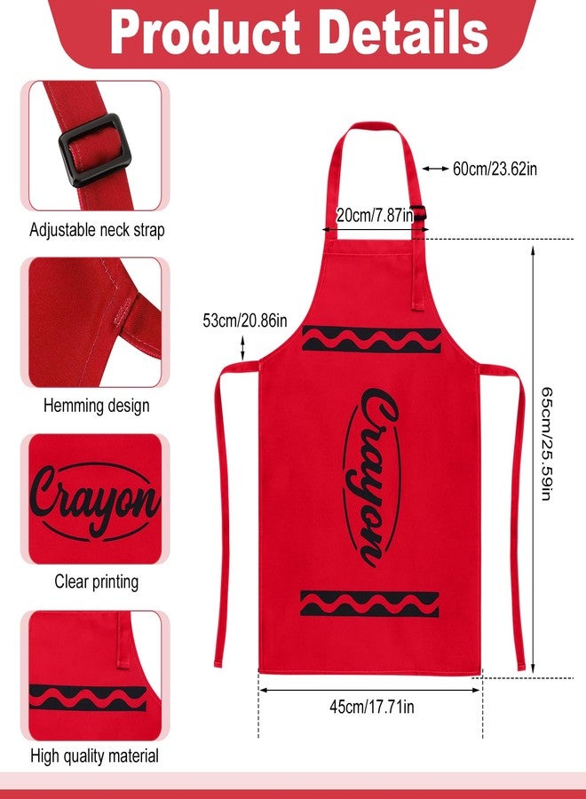 XLSXEXCL Kids Crayon Costume Set, Crayon Apron with Gnome Cone Hat, Funny Dress Up Outfit Accessories for Halloween, World Book Day, School Plays (Red) - Image 2